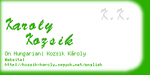 karoly kozsik business card