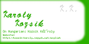 karoly kozsik business card